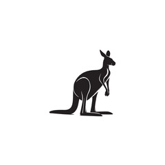 Fototapeta premium kangaroo silhouette, vector kangaroo, marsupial, Australian wildlife, outback animal, joey, pouch, 