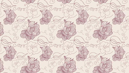 Mauve vintage floral vine pattern © sharjeel