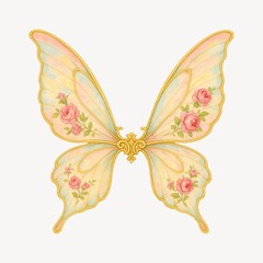 Obraz premium Elegant floral butterfly illustration