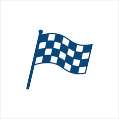 Obraz premium Racing Checkered Flag Finish Line Sport Vector Icon