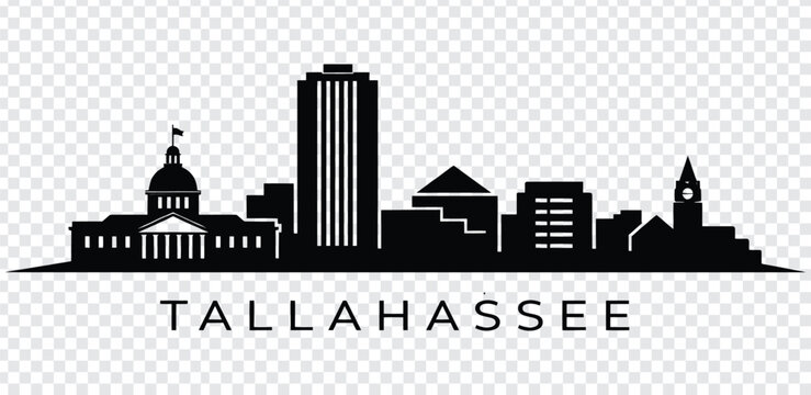 Tallahassee florida city skyline silhouette vector illustration