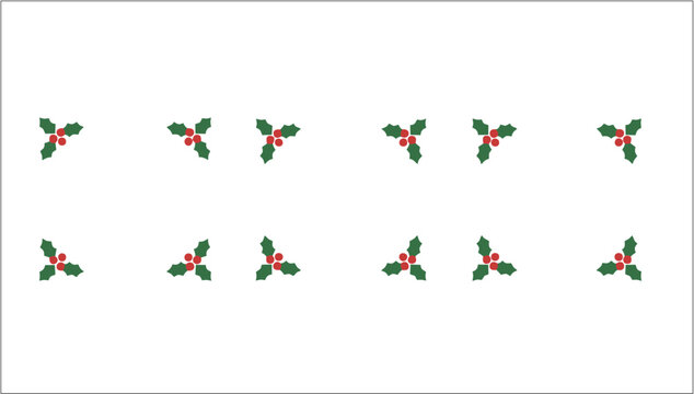 Holly Berry Decorative Elements Vector