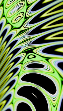 Psychedelic green and black abstract wave background texture