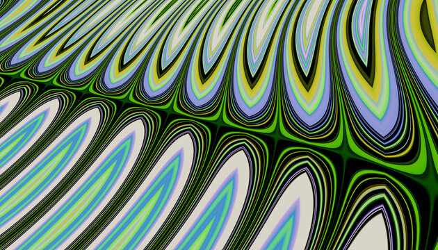 Psychedelic green and blue wavy abstract background