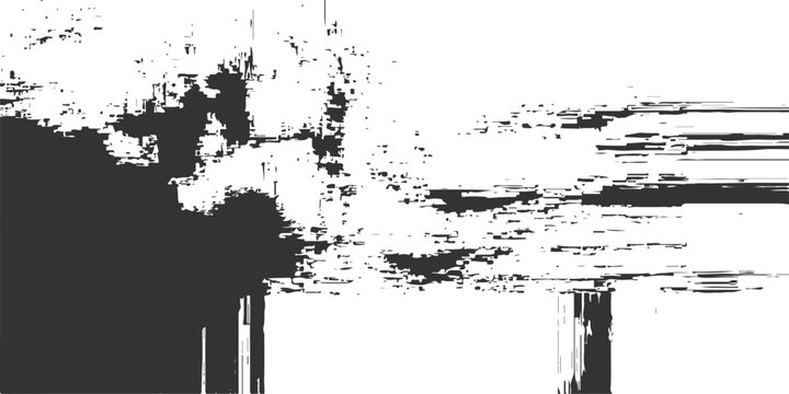 Abstract glitch art with distorted lines and textures, creating a sense of digital decay and visual noise, reminiscent of corrupted data or broadcast interference.