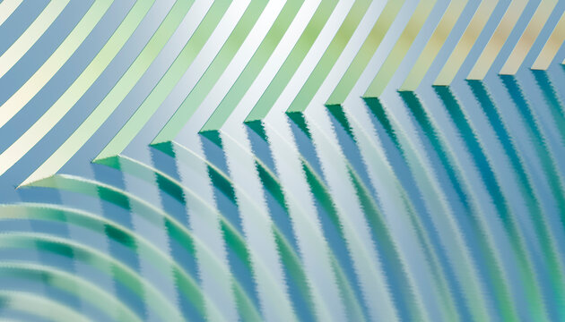 Abstract crystal spiral render with pastel stripes and blur