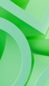 Colorful green abstract geometric paper-cut background