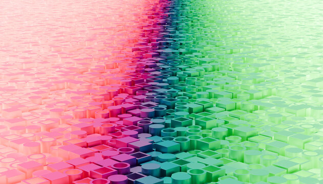 Colorful abstract 3D geometric gradient background texture