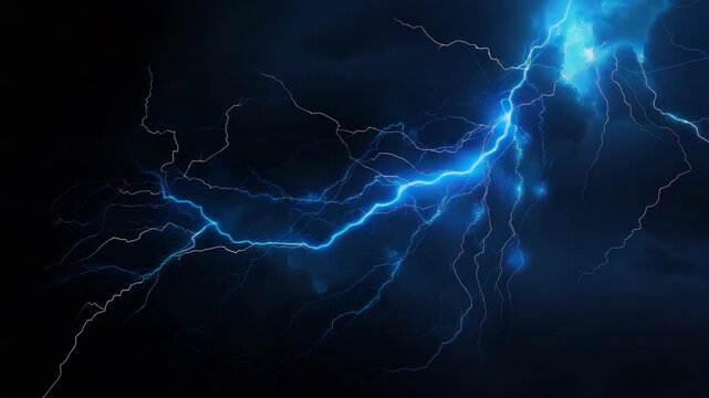 Electric Storm Clouds in Dark Sky