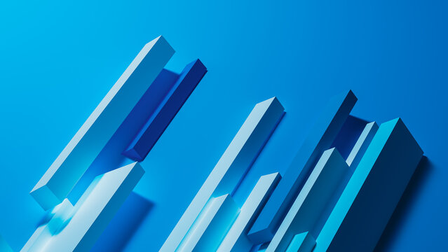 Abstract blue geometric background with layered shapes and lines