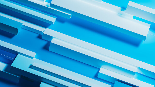 Abstract blue geometric background with layered shapes and lines