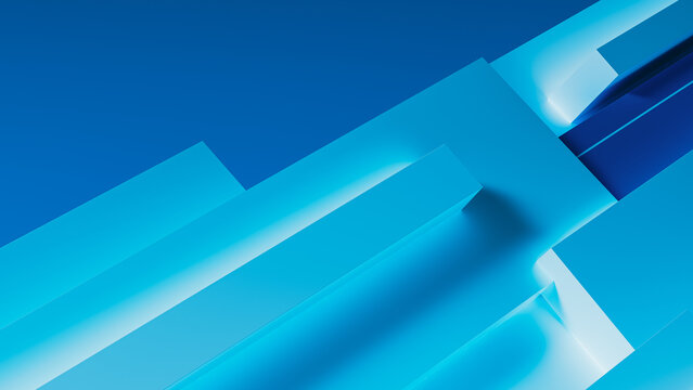 Abstract blue geometric background with layered shapes and lines