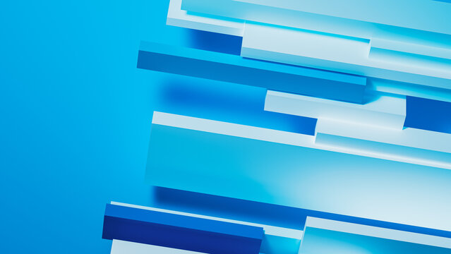 Abstract blue geometric background with layered shapes and lines