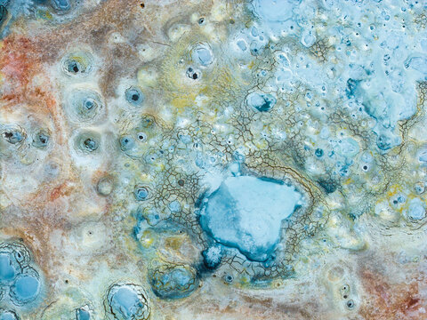 Geothermal steam vents and volcanic abstract background