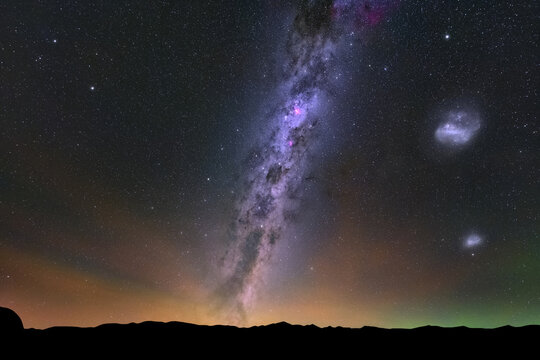 Milky Way and Magellanic Clouds in Southern Hemisphere