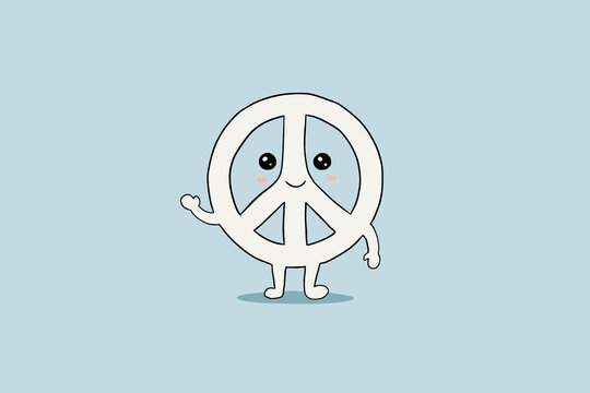 Peace symbol cartoon conveying harmony