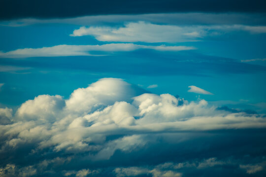 Beautiful clouds in a bright blue sky