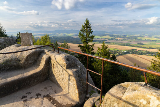 Scenic view from Ostas Table Mountain enjoying Czechia landscape