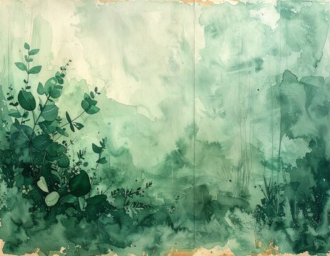 abstract background of green trees landscape