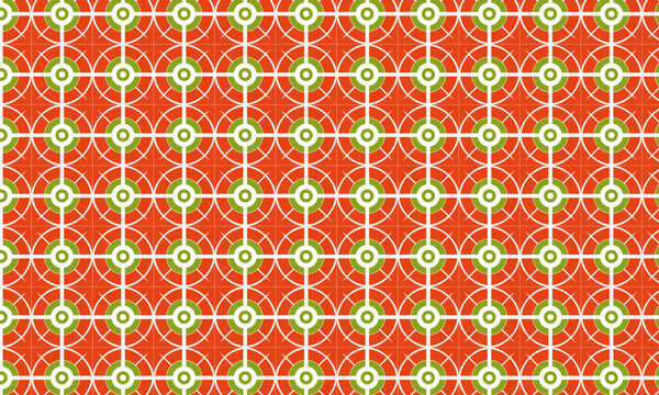 Mid Century Modern Atomic Geometric Seamless Pattern in Retro Orange