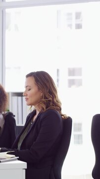 Face, woman or happy with typing in office for accounting report, auditing experience or about us. Coworking, accountant or smile at firm for tax preparation, payroll processing and career confidence