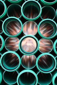 Stacked PVC Pipes from Above