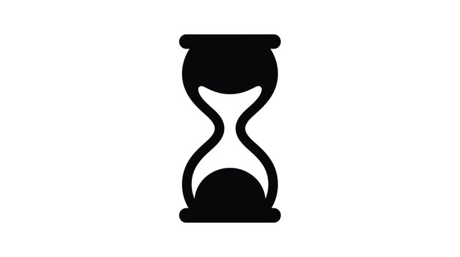 Hourglass Silhouette On White Background Minimalist Flat Design