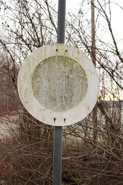 Old Weathered Round No Entry Street Sign