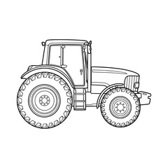 Obraz premium Line Art Farm Tractor Vector Illustration for Agricultural Design