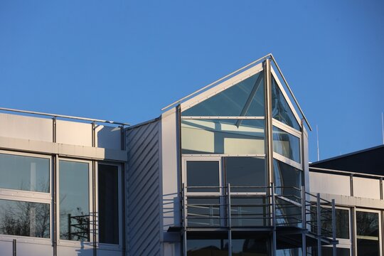 Modern Office Building against Blue Sky