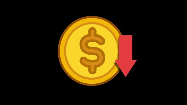 Falling dollar coin animation