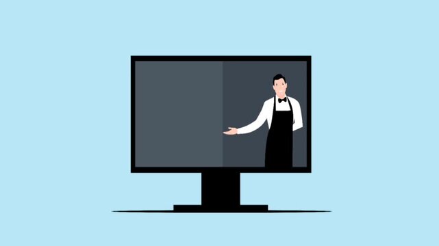  Online Food Ordering and Menu Selection Flat Animation Vector Concept