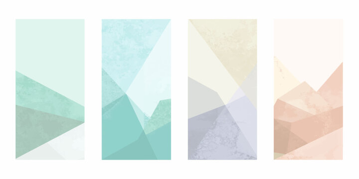 Abstract Geometric Paper Banner and Background Design Set with Origami Triangle Elements for Business Templates and Brochures