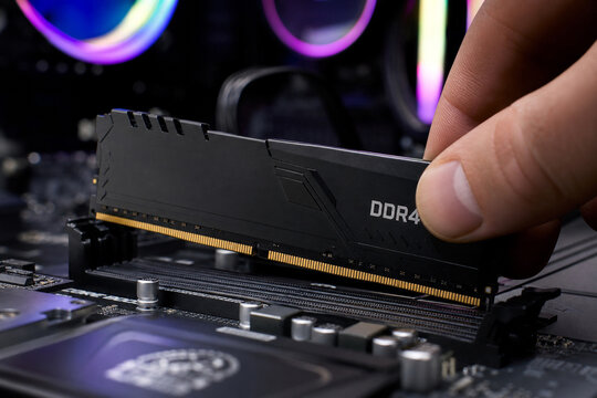 Installing New DDR4 RAM Module in PC.