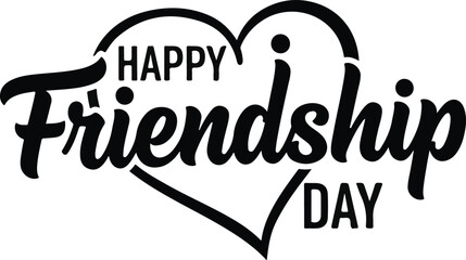 Celebrating international friendship day heartfelt typography with 'friendship' and 'happy' calligraphy for social media © ABU