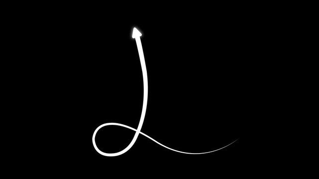 Glowing Upward Arrow Curve Animation Accelerating Growth, Rising Performance, Abstract arrow growth chart of economy icon animated down to up arrow animation, business arrow animation, with 4k video.