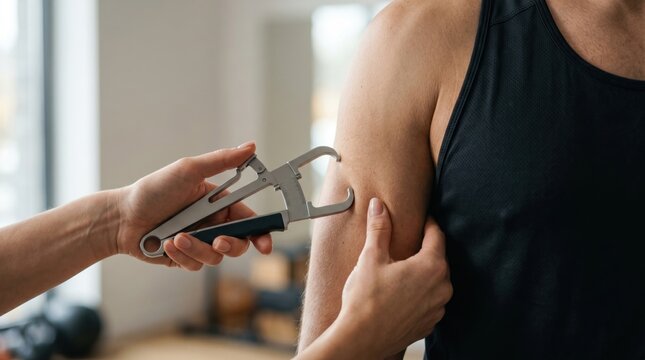 Body Fat Measurement on Arm with Caliper