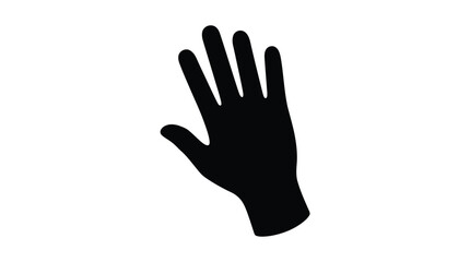 Obraz premium Simple minimal black silhouette of a hand with palm facing forward