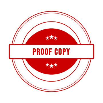 Proof copy badge with red border and stamp style isolated on transparent background