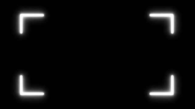 Abstract Neon Light Frame on Black Background for Modern Design