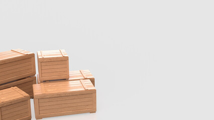 Obraz premium Wooden Cargo Crates For Warehouse Storage 3d render.