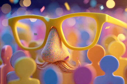 Vibrant and funny april fool's day prank attire. Connected peopl