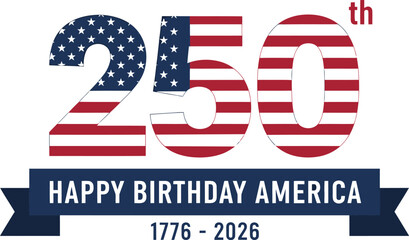 Obraz premium Celebrating 4th of july 250th birthday of the usa with patriotic stars and stripes design