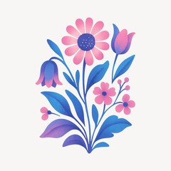 Obraz premium Vibrant floral illustration with gradient.