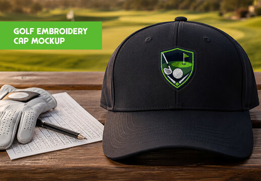 Golf Embroidery Cap Mockup