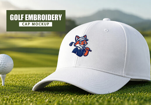 Golf Embroidery Cap Mockup