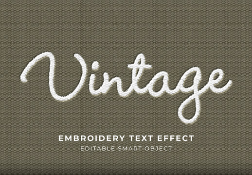 Embroidery Text Effect