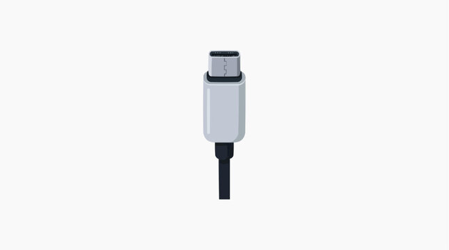 USB-C Connector: A close-up illustration of a modern USB-C connector, a versatile and reversible plug for data transfer and power delivery.