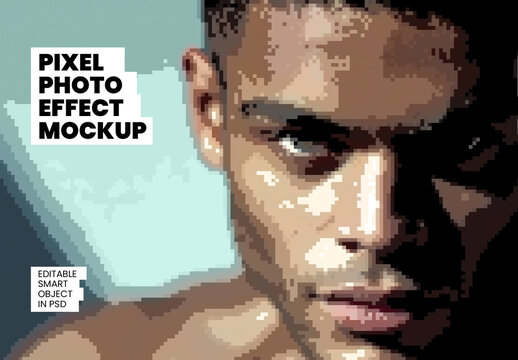 Pixel Photo Effect Mockup