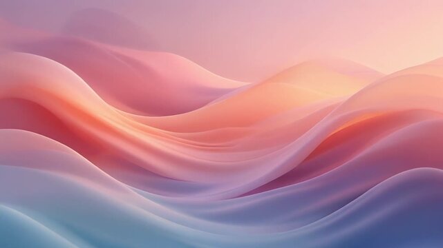 Wavy landscape with colorful abstract shapes and smooth curves in the scenery